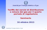Tariffe dei servizi di distribuzione e misura del gas per il quarto periodo di regolazione