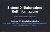 Sistemi di elaborazione dell'informazione - Google Docs basics
