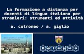 La Formazione A Distanza Per Docenti Di Lingua Italiana Per Stranieri