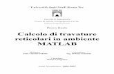 Ingegneria Civile Uniroma3 - III Anno - Tesi Triennale di Mattia Campolese - Calcolo travature reticolari in ambiente matlab - uniroma3