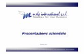 M.Ela International s.r.l. - Presentazione aziendale 2012