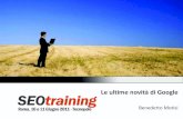 Le ultime novità di Google - SEO Training 2011