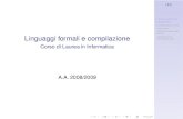 Linguaggi Formali e Compilazione: Frontend