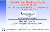 Servizio conciliazione energia dell'Autorità: the Alternative Dispute ReVolution 1° anno di operativitàConciliazione