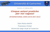 International Open Data Day 2014 Marche by Unicam - Presentazione di Francesco Ciclosi e Gian Paolo Gentili "Cinque azioni pratiche per noi ragazzi"