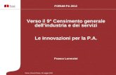 F. Lorenzini - Verso il 9° Censimento generale dell’industria e dei servizi   Le innovazioni per la P.A.