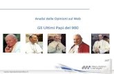 La reputazione on line degli ultimi cinque papi del '900
