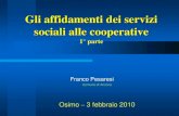 Gli affidamenti dei servizi sociali alle cooperative