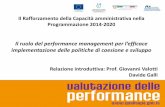 Il ruolo del performance management per l’efficace implementazione delle politiche di coesione e sviluppo