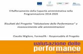 Il Rafforzamento della Capacità amministrativa nella Programmazione 2014-2020:i risultati del Progetto "Valutazione delle performance"