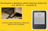 Lavorare in redazione - Economia e gestione imprese editoriali, 2010-11, mod. B, parte I - Luisa Capelli