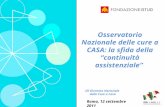 Osservatorio Nazionale delle cure a CASA: la sfida della “continuità assistenziale”