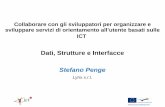 Collaborare con gli sviluppatori per organizzare e sviluppare servizi di orientamento all’utente basati sulle ICT Dati, Strutture e Interfacce