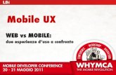 Mobile UX - Web vs. Mobile due esperienze d'uso a confronto