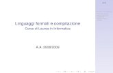 Introduzione a Linguaggi formali e compilazione
