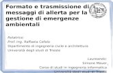 Slide_Formato e trasmissione di messaggi di allerta per la gestione di emergenze ambientali