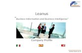 Presentazione Leanus. Business Information e Business Intelligence