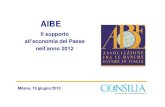 Aibe: il supporto all'economia del Paese nell'anno 2012