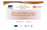 GAL Langhe Roero Leader - presentazione dei risultati 2007-2013 [modalità compatibilità]