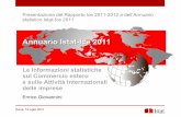 E. Giovannini, Annuario Istat-Ice 2011, Le informazioni statistiche sul commercio estero e sulle attività internazionali delle imprese