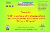 Presentazione progetto 360 per il volontariato giovanile nelle cinture urbane