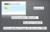 Ghirada Bar Camp   Mvno.It   Alessandro Morelli   Andrey Golub