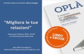 Slide dell'evento "Migliora le tue relazioni" tenuto da Alfonso Maggio e tratto dal libro OPLA'. Il segreto per comunicare in pubblico con successo