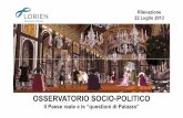 Osservatorio Socio-Politico di Lorien Consulting - Il Paese reale e le "questioni di Palazzo" - 23 lug