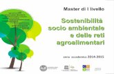 Master in Sostenibilità socio ambientale e delle reti agroalimentari