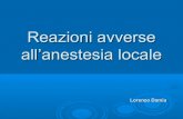 Lorenzo Damia: reazioni avverse all’anestesia locale