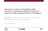 C. Arzà, G. De Candia -  Benessere equo e sostenibile nelle province: esperienze della Provincia di Genova