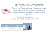 Webinar: Policy & Procedure Management - Come può un’organizzazione sapere se le proprie policies, processi, procedure sono coerenti?