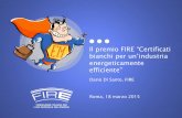 Seconda edizione del Premio FIRE "Certificati bianchi per un'industria energeticamente efficiente"