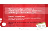 Come coinvolgere cittadini e stakeholder: strumenti ed esperienze della Regione Emilia-Romagna nna