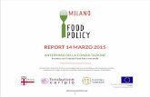 REPORT 14 MARZO 2015 ANTEPRIMA DELLA CONSULTAZIONE incontro con il mondo Food low e non profit