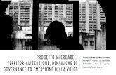 Progetto MicroAree: territorializzazione, dinamiche di governance ed emersione della voice