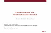 B. Baldazzi E. Aureli - Soddisfazione e stili  della vita anziana in Italia