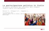 S. Orsini, S.F. Allegra l. Ioppolo - La partecipazione politica in Italia Un’analisi attraverso gli indicatori dell’indagine «Aspetti della vita quotidiana»