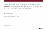 F. Lorenzini - Verso il censimento continuo delle istituzioni pubbliche. L’esperienza del Censimento 2011 e i suoi punti di forza e di criticità