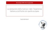 La valutazione della ricerca e i dati: l’esperienza italiana a confronto con quella europea