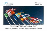 Osservatorio Socio-Politico di Lorien - Italiani più europeisti: fiducia al governo anche alle europee