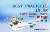 Best practices in HR fare bene fare Melius