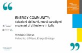 Energy Community: Chiesa - soluzioni abilitanti, nuovi paradigmi e scenari di diffusione in Italia