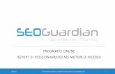 SEOGuardian - Report Posizionamento nei motori di ricerca - Pneumatici Online