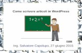 Come scrivere articoli Con WordPress