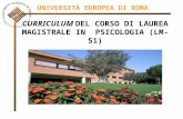Corso di Laurea Magistrale in Psicologia (LM-51)