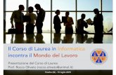 Il Corso di Laurea in Informatica incontra il Mondo del Lavoro - Presentazione Corso di Studio