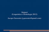 Sintassi (Linguistica e Glottologia 2012)