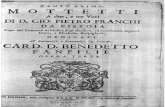 Mottetti a due e tre voci op 3 / Giovanni Pietro Franchi