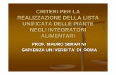 Sana-Sana Academy_2013-Atti_convegni-Mauro Serafini_Universita La Sapienza Di Roma_Lista Unificata Delle Piante